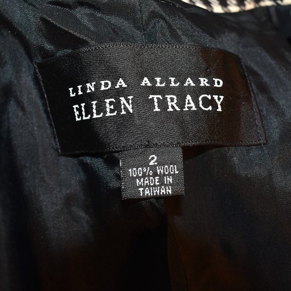 Vintage 90's Linda Allard Ellen Tracy Black/Cream 100% Wool Blazer/Jacket - Picture 8 of 9